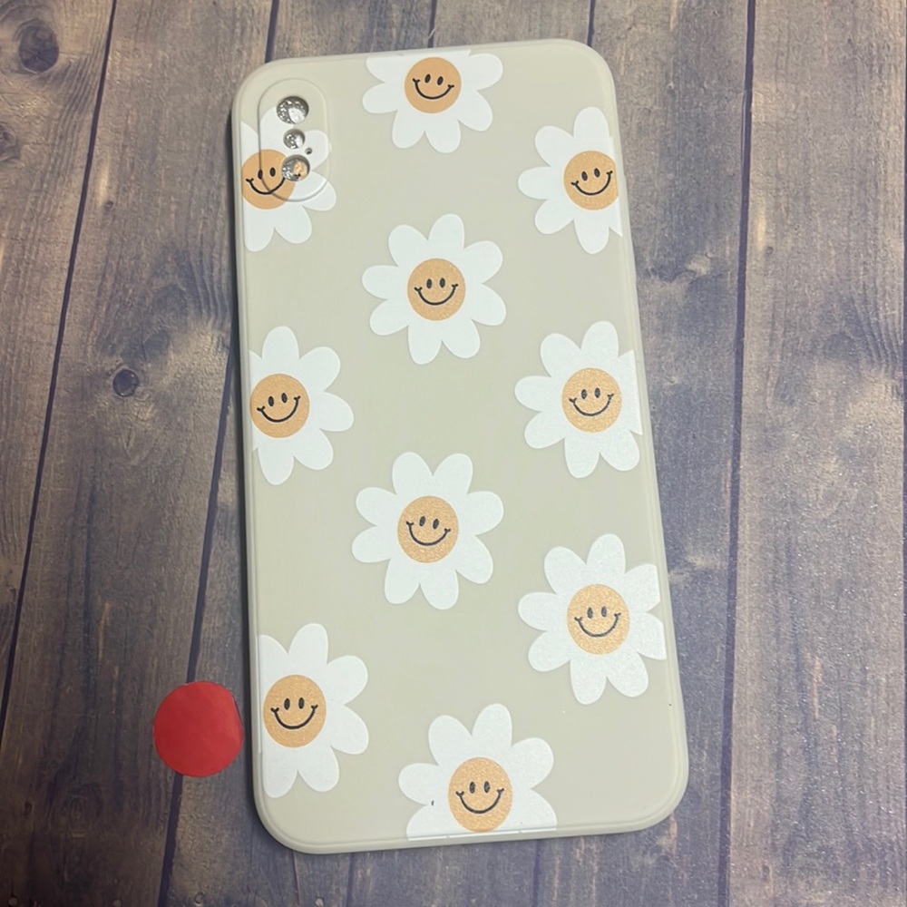 5for$10 Beige Daisy Smiley Face Flower iPhone XS Max 6.5 phone case